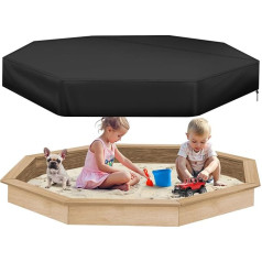 Octagonal Sandpit Cover, 215 x 200 x 25 cm, 420D Oxford Sandpit Cover for Sandpit and Furniture, Waterproof Protective Sandpit Cover with Drawstring