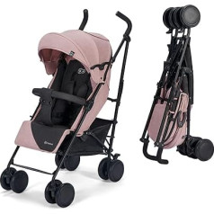 Kinderkraft Siesta Pushchair, Lightweight Travel Buggy, Adjustable Backrest, Reclining Position, Small Dimensions after Folding, Expandable Hood, for Older Children, up to 22 kg, Pink