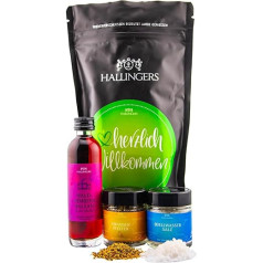 Hallingers Herzlich Willkommen - Congratulations Wonder Bag Gift Set Spring Water Salt, Orange Pepper & Raspberry Balm - Welcome (Bag) - Mother's Day Gift & Gift Ideas for Father's Day | Birthday G