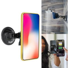 hula+ Mobile Phone Holder for Shower Mirror Holder Stand. Reusable, Non-Residue Holder for Bathroom, Kitchen, Wall. Compatible with All Mobile Phones, Great Gift for