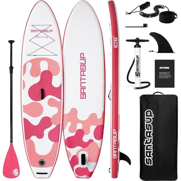 Aufblasbares Stand Up Paddle Board Surfbrett SUP Komplettes 320/335cmPaddleboard Zubehör Verstellbares Paddel, Pumpe, ISUP Reiserucksack, Leine, wasserdichte Tasche, Erwachsene Paddelboard
