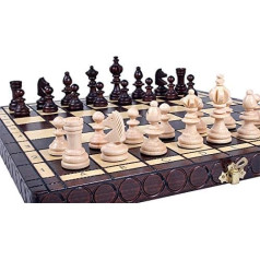 Abio Olympic Chess Game Medium 35 x 35 cm Wooden Chess Board High-Quality Folding Board Games Chess Game Travel Games Set Games for Adults Chess Board Olympic Medium 122A