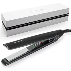 Corioliss C1 | Hair Straightener for Women | Titanium Plates and Curling for Fine Hair | Professional Iron with Temperature Control (Black Soft Touch Chrome)