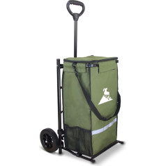 Foldable Shopping Trolley 45 L (up to 50 kg) with Cooling Compartment and Removable Bag, Lightweight Shopping Trolley with Hooks, Robust Design for Shopping, Camping and Travel (Green)