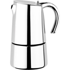 Braisogona Bella Stainless Steel 4 Cups Coffee Maker, Silver, 4cups