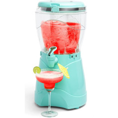 Nostalgia Frozen Drink Maker and Margarita Machine for Home - 3.7L Slushy Maker with Stainless Steel Flow Spout - Easy to Clean and Double Insulated - Aqua