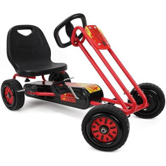 509 Crew Rocket Pedal Go-Kart - Red Pedal Car Ride On Toy for Boys & Girls with Ergonomic Adjustable Seat & Precise Handling, Rubber Wheels, with Handbrake, from 4 Years