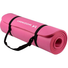 Treniņu paklājs 181 x 63 x 1 cm biezs jogas vingrošanas paklājs rozā krāsā