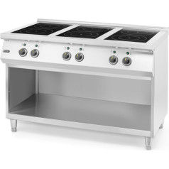 Brīvi stāvoša indukcijas plīts 6 gatavošanas zonas 25500 W 120x70x89 cm
