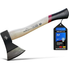 siwitec Wooden Axe SH-60 with Hickory Handle and C45 Carbon Blade, Length: 36 cm, Head Weight: 600 g, Hatchet Camping Axe, Survival Axe