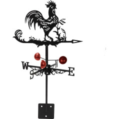 Weather Vane Metal Wind Direction Indicator, Retro Weather Vane Hollow Wind Direction Display Tap Weathercock with Bracket, Weather Vane for Outdoor Use, Farm, Gazebo, Garden, Roof
