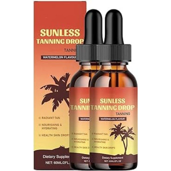 Bräunungstropfen zum Trinken, Sunless Tanning Drops To Drink, Natürliche Tanning Drops Trinken, Selbstbräuner Für Körper Und Gesicht, Ohne Sonnenschäden, Schnelle Bräunung, Unisex