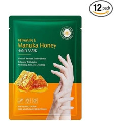 Honig Hand Und Fuß Masken Set, Intensive Pflegt Trockene Und Rissige Haut, Sanfte Peeling Wirkung Bei Trockenheit Und Rauheit, 6 Paar Fußmasken Und 6 Paar Handmasken, Ideal Für Männer Frauen