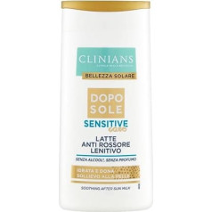 CLINIANS Soothing Sensitive After-Sun Milk with Oat Extract, Bisabolol, Niacinamide, Shea Butter and Organic Aloe Juice, 200 ml