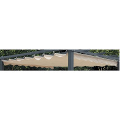 KOEM Top Replacement Tarpaulin Cover Polyester Ecru for Pergola 3 x 4 m 2017 Version (Pergola 3 x 4 cm, Ecrù)