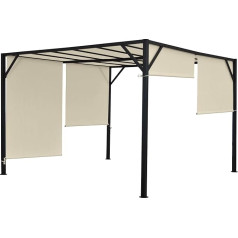 Pergola Baia, Gazebo Patio Canopy and Strong Steel Frame with 6 cm + Sliding Roof ~ 4x3 m