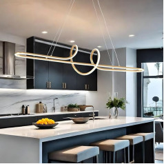 EMBRING A shoulder lamp illuminates the entrances to the kitchen, the island with the remote control