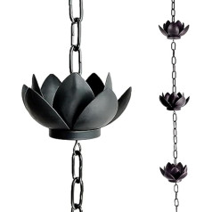 5 Lotus Outdoor Rain Chain 4ft