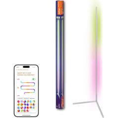 LEDVANCE Smart+ WiFi LED Corner Floor Lamp, 140 cm, White, 14 W, 1170 lm, Adjustable White & Colour Light, Dimmable, DIY & Music Rhythm Function, Long Life, App Controllable, 2700-6500 K
