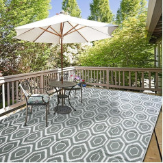 Outdoor Camping Rugs 2.9 x 3.6 m Plastic Straw Rug Weatherproof Reversible Large Floor Mat and Rug for Outdoor, RV, Patio, Backyard, Deck, Trailer, Camping