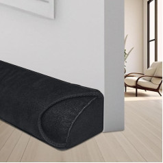 Draught Excluder for Doors, 92 cm Heavy Door Pull Stopper, Wind Stopper Door Air Stopper for Bottom Door, Air Seal Insulation and Sound Protection, Black