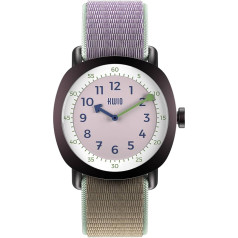 KWIO - TIKK Children's Watch, Analogue Learning Watch for Boys and Girls, Quartz Movement, Midnight Blue Stainless Steel Case, Easy to Change Blue/Grey Velcro Strap, Waterproof up to 5 ATM