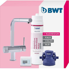 BWT AQA Drink Pure Loft Water Filter, 2-Way Tap with L Spout and Extendible Rinse Spray with Magnesium Filter Cartridge, Water Filter Drinking Water, Filters Limescale, Chlorine, Lead & Copper