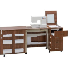 Comfort 2 | Sewing Machine Cabinet | Sewing Furniture | Sewing Table | (Beech Ellmau, M (Air-Lifter to 10 kg))
