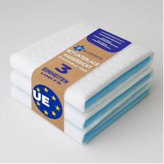 BLUZIMAN® Incontinence Bed Pad, Waterproof, Incontinence Pad, Washable, Made in Europe, Bed Incontinence Pads, Oeko-Tex, Pipi Mats for Dogs, Children, Adults (80 x 90 cm, Pack 3)