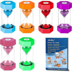 SuLiao Hourglass 1 2 3 5 10 15 30 Minutes, Egg Timer Set, Colourful Hourglass Sand Timer for Children School, Children's Teeth Brushing, Nursery, Office, Home, Decoration, Games, Classroom, Kitchen