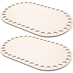 Sewroro 2 Pieces Wooden Crochet Basket Floor DIY Craft Supplies for Bags and Baskets Versatile Wooden Base for Handmade Craft Projects Robust and Practical