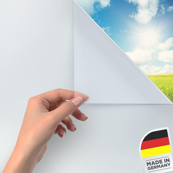 Heldenhaft Opaque Window Film, Frosted Glass Film, Self-Adhesive Window, Privacy Film, Window Film, Opaque from Outside, Window Privacy Film, Ideal for Bathroom, 44 x 180 cm