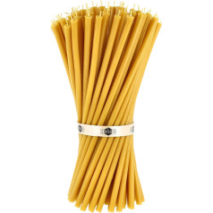 Danilovo Pure Beeswax Candles - Drip Free Smokeless Tall Thin Tapered Candles - Decorative Candles for Church Prayer, Decoration or Birthday Candles - Honey Scented Candles - 29.5 x 0.85 cm (Pack of