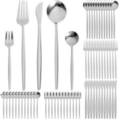 Cutlery Set for 12 People, 60 Pieces Stainless Steel Cutlery with Knife Fork Spoon Cutlery Set, Highly Polished Stainless Steel Cutlery Dishwasher Safe Cutlery Sets for Kitchen Home Party Restaurant