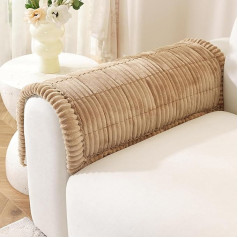 TanTec Armrest Covers, Armrest Protector, Non-Slip Arm Caps for L Shape Sofa Protector, Chaise Longue, Corner Sofa, 2-Seater Slipcovers, Living Room, Armchair, Dogs, Pets, Khaki, 70 x 70 cm