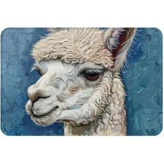 YKJJFVZ Alpaka-Lama-Druck, Haustür-Teppich für den Innen- und Außenbereich, Eingangsmatte mit Flanellstoff