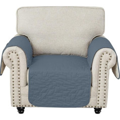 Ystyle Sofa Cover 1 Seater Backless Sofa Cover with Armrest, Sofa Cover Waterproof, Sofa Throws Non-Slip Sofa Protection Dog Cat Couch Cover Sofa Protective Blanket Grey Blue