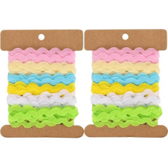 2 Stück Zickzack Band Trim DIY Handgemachte Dekorative Welle Biege Fringe Trim für Nähen Handwerk, Verzierungen, Weihnachts Dekoration, Geschenk Verpackung(B)