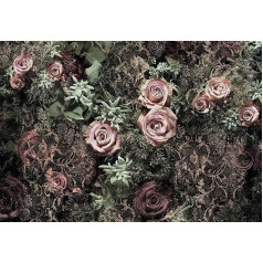 Komar Photo Wallpaper Velvet 368 x 254 cm – Wallpaper, Decoration, Wall Mural, Wall Decoration, Rose, Bouquet of Roses