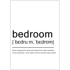 Hygge Creations Bedroom - Typography 'Definition' | Bedroom Wall Print | Bedroom Decor, Home Decor | Quote Print A3 Only
