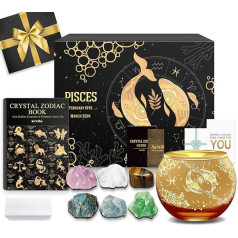 Aovila Fish Gifts for Women Fish Tea Light Holder Candle Holder Crystals Birthstones Gift Box Set Zodiac Astrology Gifts Birthday Gifts for Women Mum Best Friends