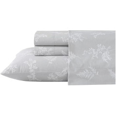 Stone Cottage - Full sheet, cotton percale bedding set, crisp and cool home decoration (leaves, full)