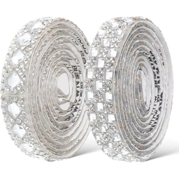 OHPHCALL 2rollen Selbstklebendes Strassband Strassbesatz Für Kleidung Ornamente Glitzernde Strassstreifen Zum Basteln Applikation Für Diy Projekte