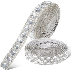 TOKIDNY 2rollen Selbstklebendes Strassband Glitzerband Strassstreifen Für Kleidung Diy-bastelmaterial Funkelndes Besatzband Zum Verzieren