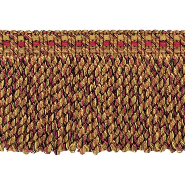 7.5 cm Long Porch Collection Fancy Knitted Bullion Fringe Trim (Style# BFV3) Beige Harvest Red Multicolor #VNT21 (Dark Red, Light Red, Dark Beige) 18 Yards/16.5 Meters Bundle