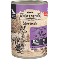 Wiejska Zagroda Stirnu un paipalu barība suņiem 400g