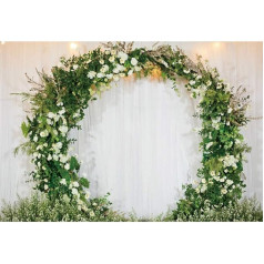3 x 2 m Background for Wedding Outdoor Flower Wedding Flowers Arch Romantic Photography Background for Girls Birthday Bridal Shower Valentine's Day Mother's Day Photo Studio Props