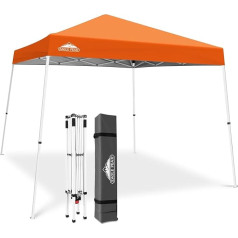 Eagle Peak 3m x 3m 8' x 8' Orange Pop Up Tent with Sloping Legs