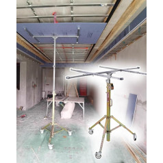 Drywall Lift with Wheels, Portable Ceiling Sheet Jack for Easy Installation in Commercial and Residential Construction