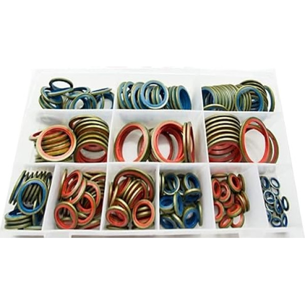 Generisch 100/245 Piece Gasket Set Oil Drain Combination Seal Kit M6 M8 M10 M12 M14 M16 M18 M20 M22 M24 M27 M30 (245 Pieces M6-M30)